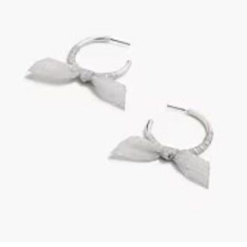 J. Crew Silver Bow Hoop Earrings